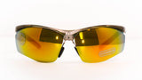 Yellow/Orange Mirror Coated Sports Sunglasses for Men
