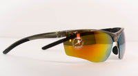 Yellow/Orange Mirror Coated Sports Sunglasses for Men