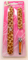 Nail File Set 3PCS Cheetah Print