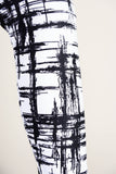 Black & White Scratch Pattern Workout Leggings