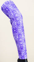 White & Purple Abstract Workout Leggings