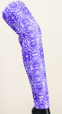 White & Purple Abstract Workout Leggings