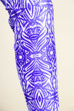 White & Purple Abstract Workout Leggings