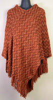 Braided Burnt Orange Poncho