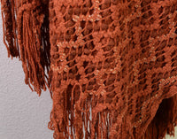 Braided Burnt Orange Poncho