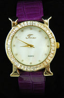 Purple Leather Band Tecno Women's Watch