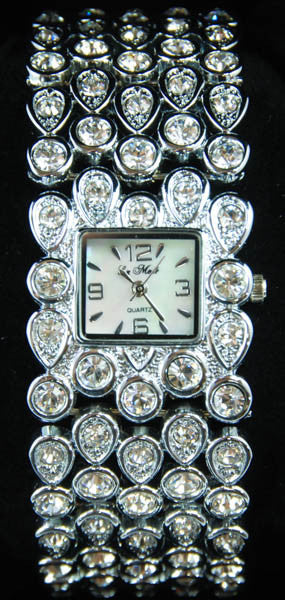 La Mode Silver Cubic Zirconia Watch