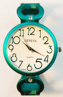 Geneva Metal Loop Crystal Point Band Watch for Women