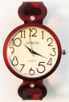 Geneva Metal Loop Crystal Point Band Watch for Women