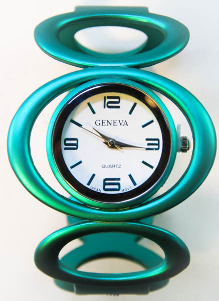 Geneva Turquoise Women's Bangle Cuff Watch
