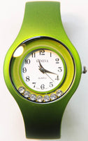 Green Geneva Bangle Cuff Watch