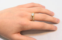 Three Piece Bridal Ring Set with Round White Cubic Zirconia