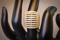 Gold Plated Cubic Zirconia Ring Size 7