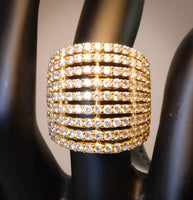 Gold Plated Cubic Zirconia Ring Size 7