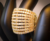 Gold Plated Cubic Zirconia Ring Size 7
