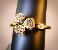 Crystal Flower Above Knuckle Ring Mid Finger or Toe Ring