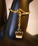 Gold-Tone Crown on the Chain Adjustable Ring
