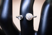 Sterling Silver Dotted Adjustable Ring