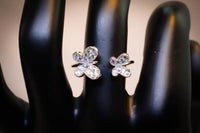 Sterling Silver crystal Butterfly Ring Adjustable