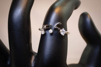 Musical Sterling Silver Ring with Cubic Zirconia, Adjustable