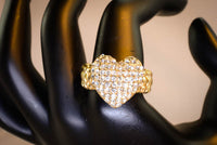 Heart with Cubic Zirconia Adjustable Ring