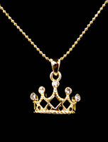 Round Crown Pendant Necklace with Cubic Zirconia