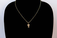 Gold Plated Bow Ribbon Pendant Necklace 16''