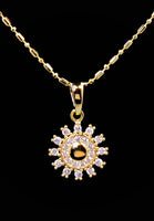 Gold Plated Sun Pendant Necklace