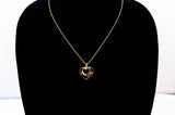 Gold Plated Double Heart Necklace with Cubic Zirconia