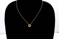 Cubic Zirconia Open Circle Pendant Necklace