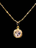 Gold Plated Diamond Pendant Necklace 16''