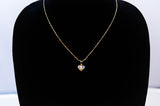 Gold Plated Heart with Big Cubic Zirconia Pendant Necklace