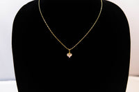 Very Cute Gold-Tone Cubic Zirconia Heart Pendant Necklace