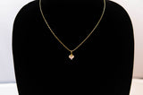 Very Cute Gold-Tone Cubic Zirconia Heart Pendant Necklace