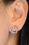 Gold Heart Crystal Earrings
