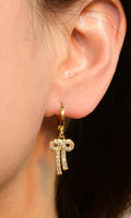 Gold Tone Metal, Ribbon Earrings