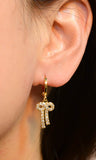 Gold Tone Metal, Ribbon Earrings