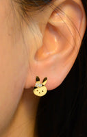 Bunny Face with Cubic Zirconia Earrings