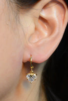 Cubic Zirconia Goldtone Finish Heart Earrings