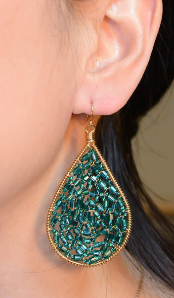 Green Leaf Earrings