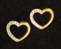 Gold Heart Crystal Earrings