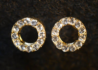 Circle Gold Plated Stud Earrings