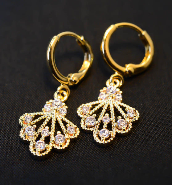 Gold Plated Earrings with Cubic Zirconia