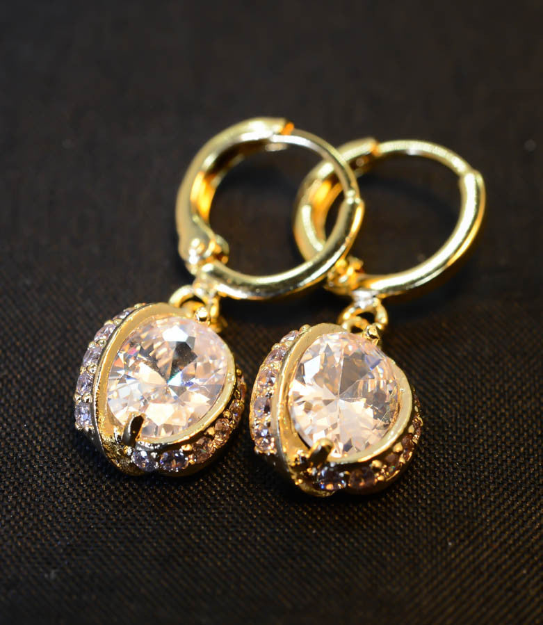Cubic Zirconia Gold Plated Earrings – MOA Gifts Shop