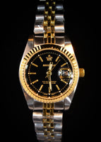 Reginald Crown Women's Watch Quartz Stainless Steel, Black Dial