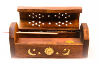 Incense Coffin Burner Storage Compartment