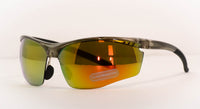 Yellow/Orange Mirror Coated Sports Sunglasses for Men