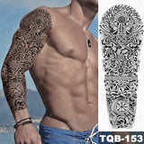 Large Arm Sleeve Tattoo Lion Crown King Rose Waterproof Temporary Tatoo Sticker Wild Wolf Tiger Men Full Skull Totem Tatto