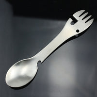 Outdoor Survival Tools 5 in 1 Camping Multi-functional EDC Kit Practical Fork Knife Spoon Bottle/Can Opener