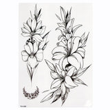 Waterproof Temporary Tattoo Sticker Lotus Rose Pattern Water Transfer Under Breast Shoulder Flower Body Art Fake Tatoo